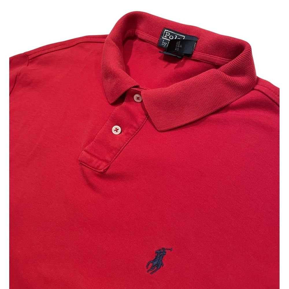 Polo Ralph Lauren Mens XL Custom Fit Red Short Sleeve Pony‎ Logo Polo Shirt